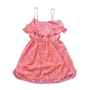 Lilly Pulitzer Women’s Ruffle Sundress Coral Pink orange Print | Size Large